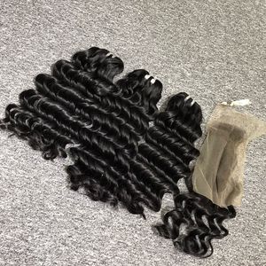 Extensiones de cabello virgen 100% de alta calidad, cierre de onda profunda, gran stock, venta al por mayor, cabello crudo vietnamita en color claro - Product Image 5