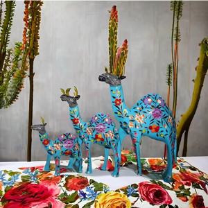 Escultura de mesa de camello hecha a mano intrincada decoración artesanal pintada a mano para el hogar para estante o fines de regalo - Product Image 5