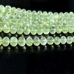 Cuentas facetadas de prehnita natural de 8 a 10 mm, cuentas sueltas de prehnita para la fabricación de joyería, fabricante mayorista indio. - Product Image 5
