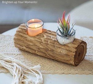 Portavelas de madera, candelabros votivos decorativos para decoración de boda rústica, luces de té, tema de campo, madera flotante - Product Image 3