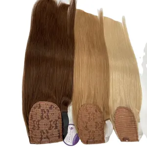 Vente en gros de haute qualité queue de cheval couleurs intégrales 22 pouces extension de cheveux humains extension de cheveux humains vietnamiens