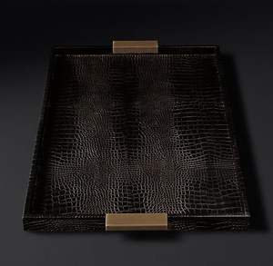 Handcrafted leather tray perfect <b>for</b> <b>presenting</b> wedding favors desserts or beverages in premium settings - Product Image 3