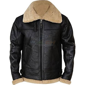 Chaqueta clásica de piel de oveja con Forro cálido para exteriores, uso en climas fríos, chaqueta de piel de oveja genuina con forro interior suave - Product Image 2