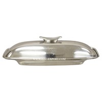 Beurrier et plateau en métal de qualité supérieure de couleur argent de haute qualité, accessoires de table pour la maison et l'hôtel