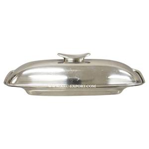 Beurrier et plateau en métal de qualité supérieure de couleur argent de haute qualité, accessoires de table pour la maison et l'hôtel - Product Image 3