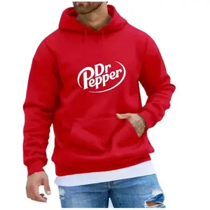 Sudadera con Capucha Estampada con Letras de Dr Pepper, Cálida para Otoño 2025, Moda Urbana para Hombre, Felpa, Informal, Unisex, Tops de Moda - Product Image 5