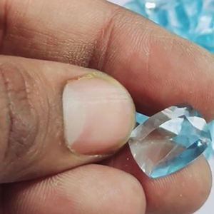 136 Uds aguamarina Natural 7x5 8x6 9x7 11x9mm faceta rectangular de pera ovalada 259 Cts lote Iroc calidad de ventas Baruj corte de piedras preciosas US $441 - Product Image 2