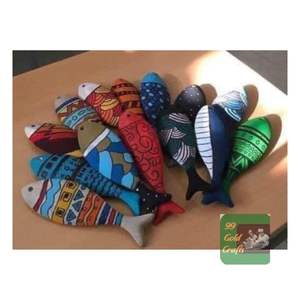 Coastal Style Vietnam Wooden Fish, Natural <b>Wood</b> Carved <b>Decor</b> for Porch Garden Entryway, Kids DIY Crafting and <b>Wall</b> Display - Product Image 5