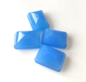 Venta al por mayor de piedras preciosas sueltas facetadas de Calcedonia azul natural 3x5mm-20x30mm corte Octágono para la fabricación de joyas - Product Image 6