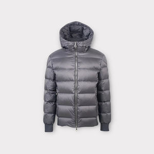 Veste matelassée à capuche en laine imperméable respirante pour homme, style streetwear d'hiver, fermeture éclair, logo brodé, personnalisable - Product Image 5