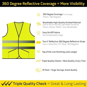 Phản quang Khả năng hiển thị cao túi an toàn vest số lượng lớn gói nước bằng chứng biểu tượng tùy chỉnh Polyester Bông Áo khoác mùa đông - Product Image 2