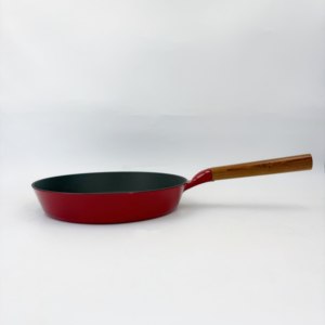 Poêle à frire ronde avec manche en bois Structure en pierre pour la cuisine <span class=keywords><strong>ou</strong></span> le camping Vente en gros Nouveau design en <span class=keywords><strong>fonte</strong></span> <span class=keywords><strong>émaillée</strong></span> - Product Image 4