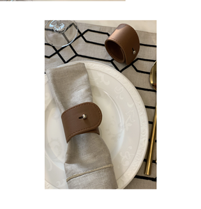 Leather Napkin Ring Gray Color Hotel Restaurant <b>Table</b> Ware and Reusable Decorative Napkin Ring for Party <b>Wedding</b> Use - Product Image 5
