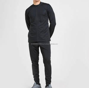 ชุดวอร์มไนลอนแบบยูนิเซ็กซ์ 2 ชิ้น พร้อมปกคอและปลายแขนแบบริบ ซิปหน้า กางเกงวอร์มโพลีเอสเตอร์ ลายเรียบ ระบายอากาศได้ดี - Product Image 1