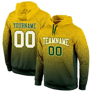 Directo industria venta al por mayor 3D bordado personalizado cosido oro blanco-verde se desvanecen moda deportes pulóver Sudadera con capucha - Product Image 1