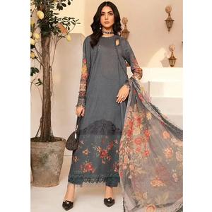 Noir Fleur Pelouse Imprimer Robe D'été Coton Salwar Kameez Traditionnel Inde Pakistanais Événement Tenue En Viscose WS INTERNATIONAL - Product Image 4