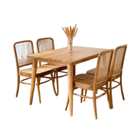 Nuevo producto Juego de comedor de madera maciza de teca Juego de mesa y sillas de comedor fabricado en Indonesia