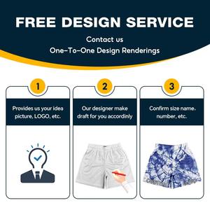 Custom Designed Logo Printed Quick Dry Elastic Waist Men's High Street Mesh <b>Shorts</b> <b>5</b> <b>Inch</b> <b>Inseam</b> Tie-Dye Pattern Drawstring - Product Image 2