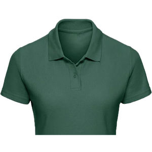 เสื้อเชิ้ตผู้หญิงสไตล์อังกฤษทรงเข้ารูปสีขาว ผ้าถักนิตติ้ง 100% ผ้าฝ้าย ระบายอากาศได้ดี เป็นมิตรกับสิ่งแวดล้อม ปักลายด้านหน้า - Product Image 4