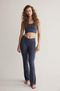 Women Yoga Sports Ribbed Elastic Material High Quality Wide Shoulder Straps Dark <b>Blue</b> Color Seamless Ribbed Tank Sports <b>Bra</b> - Product Image 4