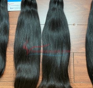 100% Extensions humaines brutes vierges de haute qualité trame droite naturelle noire ruban pré-collé trame de génie vietnamien non traitée - Product Image 4