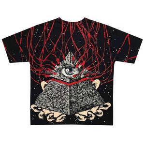 Camiseta OEM 100% de algodón con estampado de pantalla completo gráfico camiseta de gran tamaño para hombres fabricante personalizado - Product Image 3