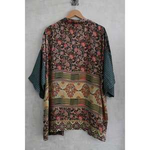 Bata Kimono de Seda para Mujer, Talla Grande, Casual, de Otoño, Lujosa, hasta la Rodilla, Transpirable, con Estampado Floral, Camisón - Product Image 4