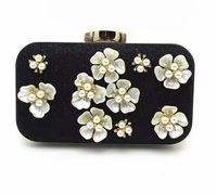 Pochette de luxe en résine pour femme, avec décoration florale en diamant, design marbré imperméable, sac de soirée tendance