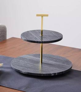 Support à gâteau en marbre et métal doré au design créatif pour la présentation, outils pour gâteaux, desserts, servir des cupcakes pour mariage et fête d'anniversaire - Product Image 1