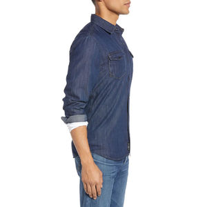 Chemise en jean pour homme, tendance, design personnalisé OEM, couleur unie, vêtements décontractés, chemise en jean surdimensionnée personnalisée pour homme - Product Image 2