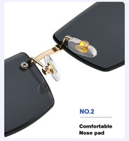 2025 nouvelles lunettes de soleil de créateur classiques pour hommes luxe petit carré sans monture lunettes UV400 lentilles personnalisé en gros accessoires de plage