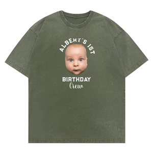Camiseta unisex lavada personalizada es mi cumpleaños cara nombre y edad divertida bebé mono - Product Image 4