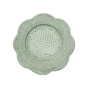 Napperons en rotin marron festonné tissés à la main pour Table à manger Plaques de chargeur en rotin Boho personnaliser la couleur de l'usine du Vietnam - Product Image 2