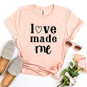 เสื้อยืด Love Made Me สำหรับผู้หญิง ผ้าคอตตอนเจอร์ซีย์ระบายอากาศได้ดี ทรงพอดีตัว ลายสัตว์น่ารัก ไซส์ XS-3XL ตกแต่งโลโก้เพชรและตัวอักษร - Product Image 5