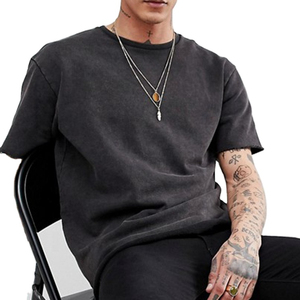 เสื้อยืดผ้าฝ้าย100% สำหรับผู้ชายเสื้อยืดลำลองสีพื้น - Product Image 4