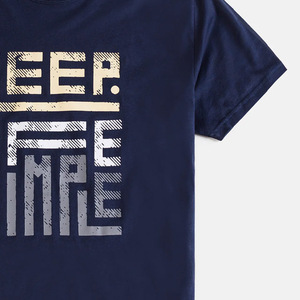Camisetas con estampado personalizado para hombre, 100% algodón transpirable de alta calidad, patrón de letras gráficas de peso pesado, tela de estambre de marca personalizada - Product Image 3