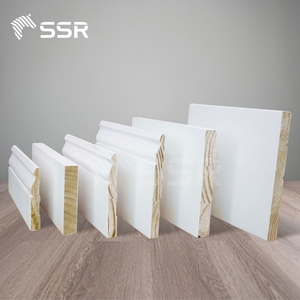 Trắng primed rắn gỗ vỏ đúc tường khuôn wainscote Bảng điều chỉnh cơ sở TRIM Board trang trí nội thất đúc OEM nhà máy - Product Image 3