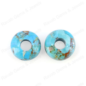 Top Quality Blue Arizona Copper Rondelle 14X8mm With 5mm Size Big Hole Size Loose Gemstone <b>Beads</b> for Making Fashion Jewelry - Product Image 2