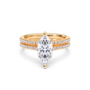 แหวนหมั้นเพชรเม็ดกลม E-F กะรัต/VVS-VS เพชรรูป2.00CT ศูนย์กลางและวงแหวนจับคู่ทำจากเงิน2.56กะรัต - Product Image 5