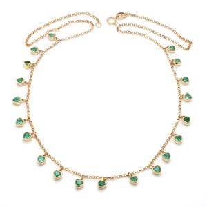 ชุดฝาปิดรูปหัวใจสีทองธรรมชาติบริสุทธิ์เครื่องประดับอัญมณีธรรมชาติจากอินเดียทำด้วยมือสร้อยคอหรูขายส่ง - Product Image 1