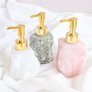 Luxury Decorative Natural Crystal Bottle Rose Quartz Soap Dispenser