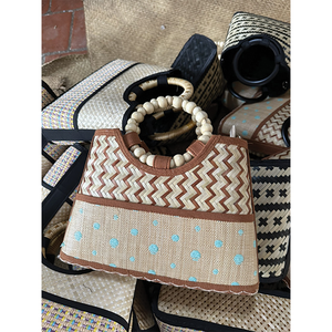 SAC DE PAILLE VIETNAM CRAFT SAC À MAIN HERBE DE MER HYACINTHE D'EAU BAMBOU ROTIN D'été Sac de plage panier sac carex - Product Image 4