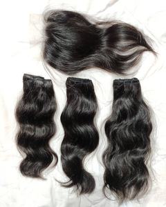 Bundles de cheveux de vague naturelle de temple indien pas cher pour femmes aucun traitement chimique vierge en gros couleur naturelle noire - Product Image 1