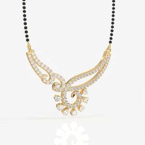 Mangalsutra de Oro de 18K para Mujer con Diamantes Moissanite Redondos y en Forma de Pera, Joyería Elegante con Gemas Simuladas 100% Naturales - Product Image 2
