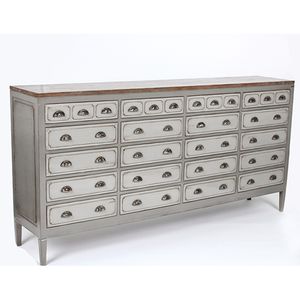 Armoire avec de nombreux tiroirs n ° 830 en bois massif écologique, design vintage classique d'Indonésie - Product Image 3