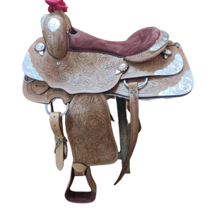 Selle en cuir américain Selle de cheval occidentale anglaise Produits d'équitation en cuir véritable Equine Equestrian - Product Image 4