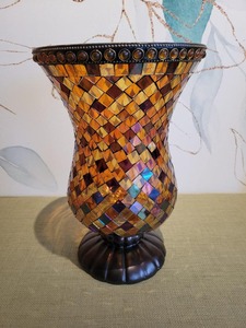 Vela Votiva de Cera de Abeja con Diseño de Flores, Estilo Mosaico, Decoración Moderna para Fiestas Navideñas, Altamente Perfumada, Hecha a Mano, para Bodas - Product Image 2