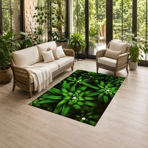 Tapis RUGS DEPOT LXDP-0725 – Tapis ethnique Kilim noir anthracite imprimé numériquement, lavable en machine, en chenille, antidérapant – Vente en gros - Product Image 6