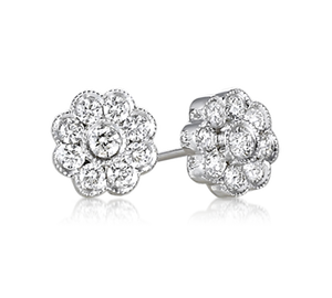 Boucles d'oreilles en forme de fleur Topcarat pour femmes et filles pierre de Zircon pour anniversaires fêtes cadeaux - Product Image 1