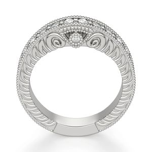 Diamante de corte redondo oculto Vintage Eternity Wedding Band para mujer - Product Image 2